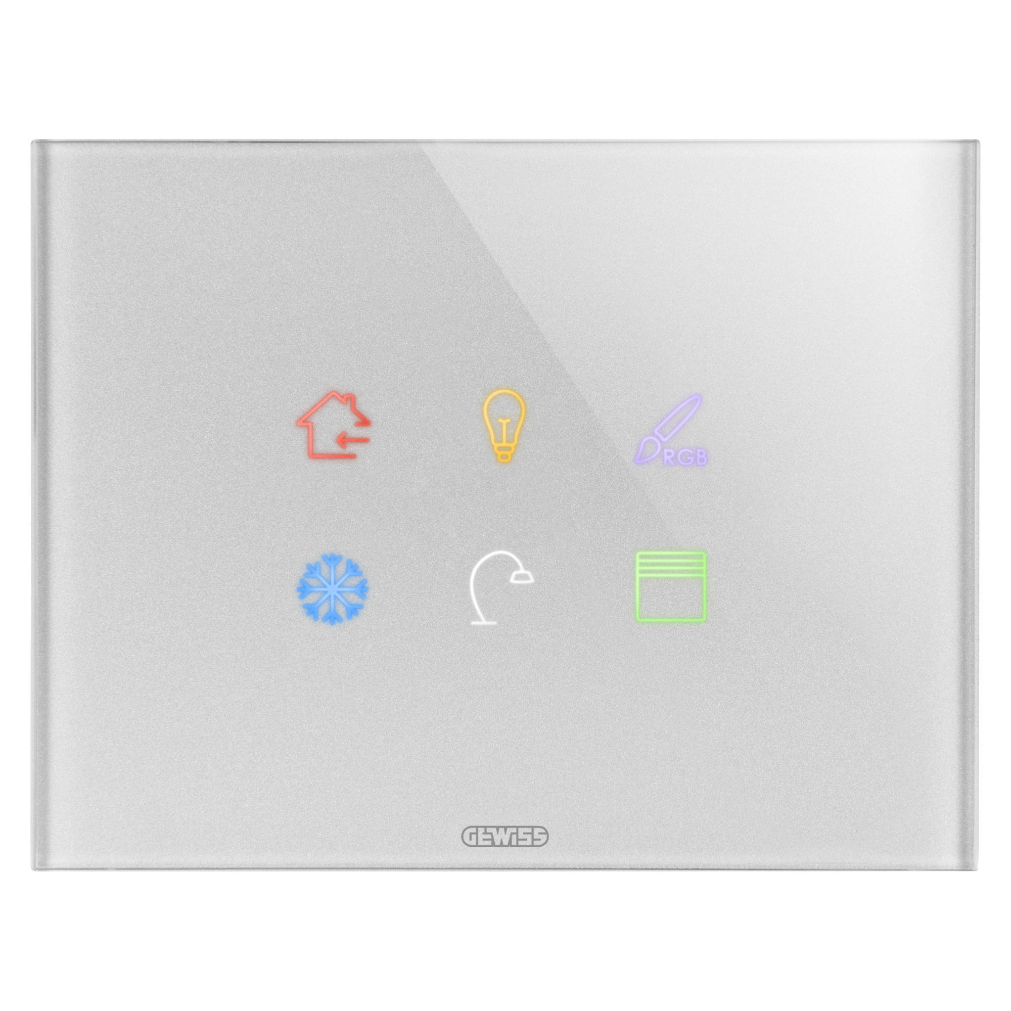 Placă ICE TOUCH KNX - DIN STICLĂ - 6 ZONE TACTILE - NEGRU - CHORUSMART